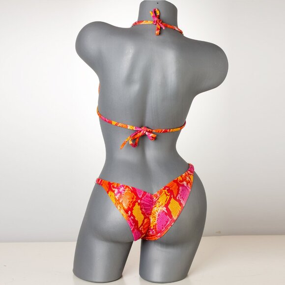 Orange and Pink Snake Print NPC Competition Bikini Suit - Picture 2 of 2
